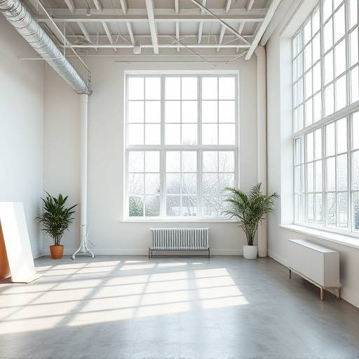 A bright studio with large windows offering beautiful diffused light.