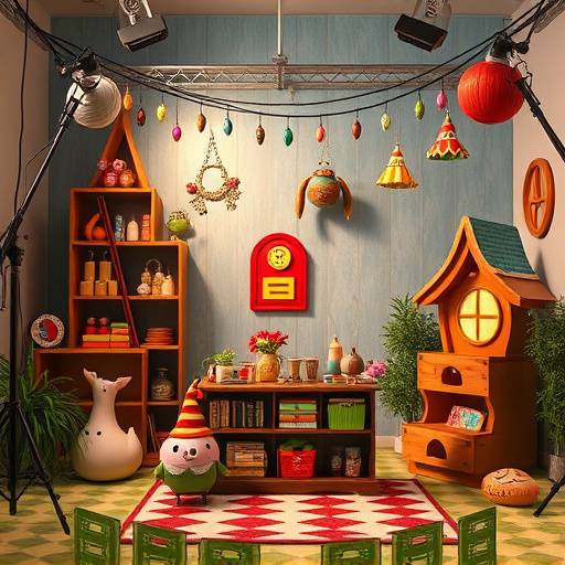 A whimsical themed studio set for creative shoots.