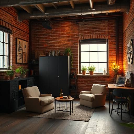 Cozy industrial-style studio perfect for intimate shoots.