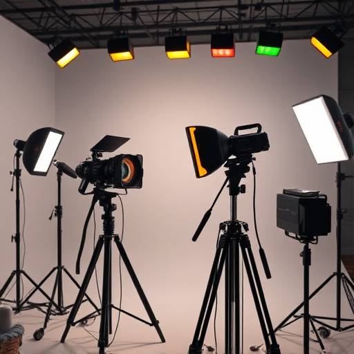 Luxury studio with professional lighting setup