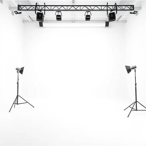 Minimalist white cyclorama studio