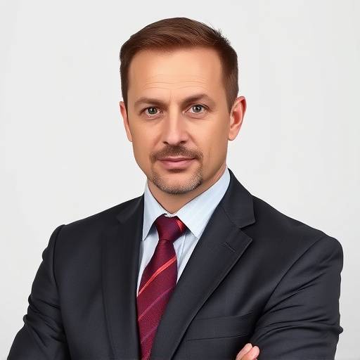 Portrait of Dmitri Volkov, lead studio manager, looking professional.